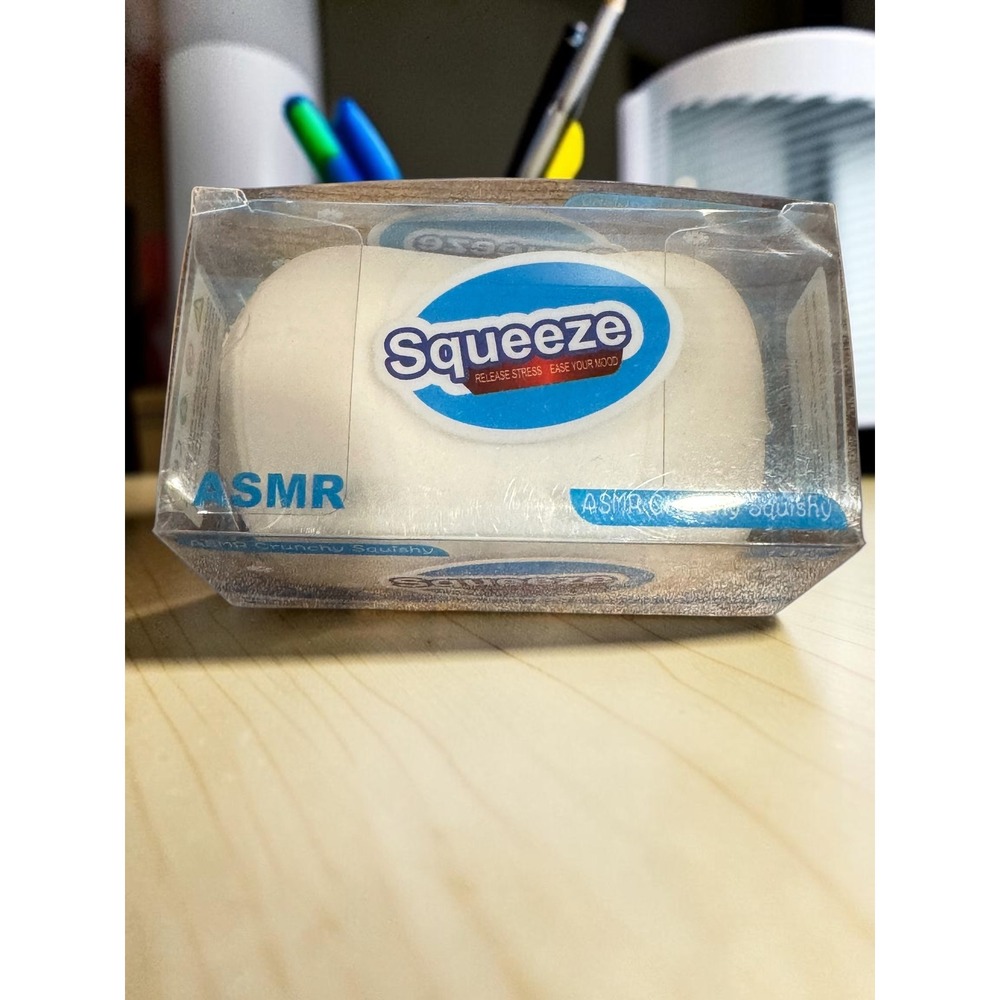 ASMR Crunchy Squishy Squeeze Toy White Simulated Soap Stress Relief Kneading Toy